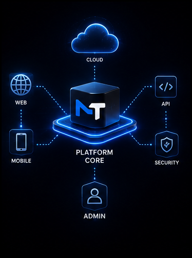 Platform Architecture diagram from Platform Core to Client Applications